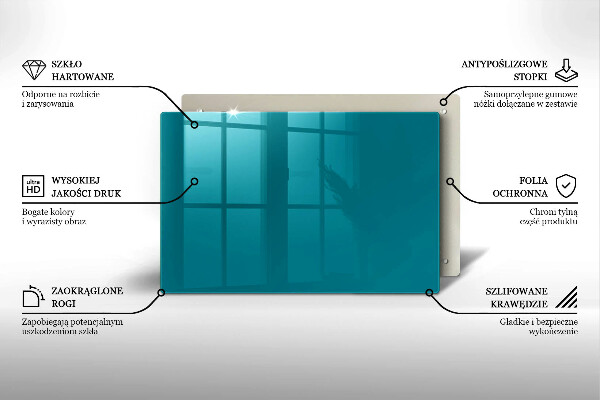 Kuchynská doska zo skla tyrkysová