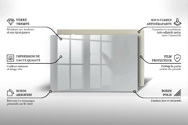 Kuchynská doska zo skla Šedá farba