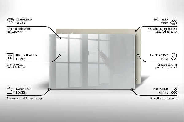 Kuchynská doska zo skla Šedá farba