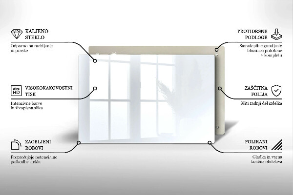 Kuchynská doska zo skla biela farba