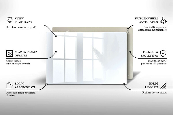Kuchynská doska zo skla biela farba