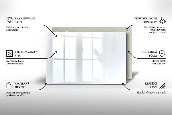Kuchynská doska zo skla biela farba