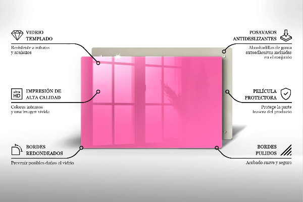 Kuchynská doska zo skla Ružová farba