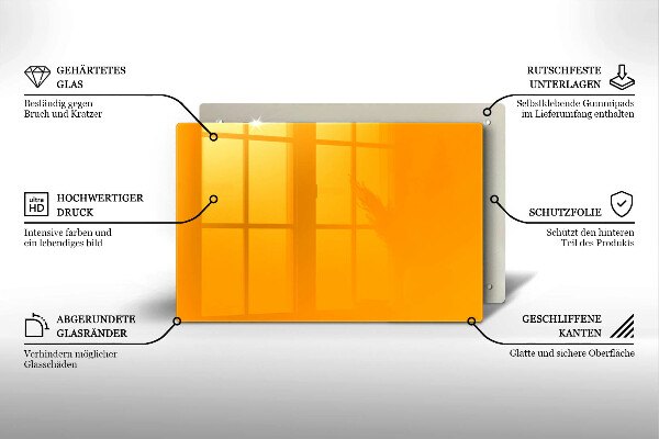 Kuchynská doska zo skla Tmavo žltá farba