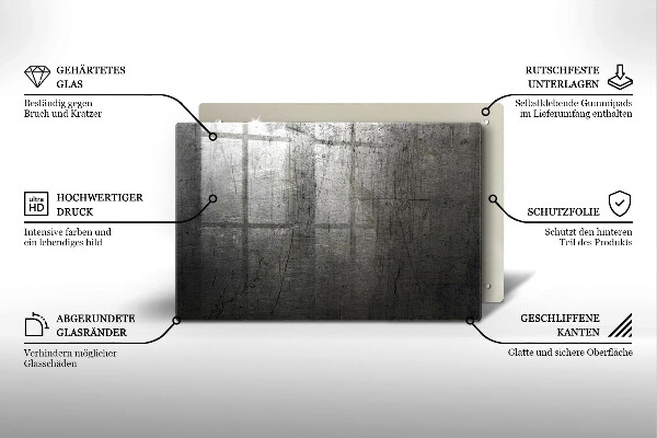 Kuchynská doska zo skla Kovová textúra