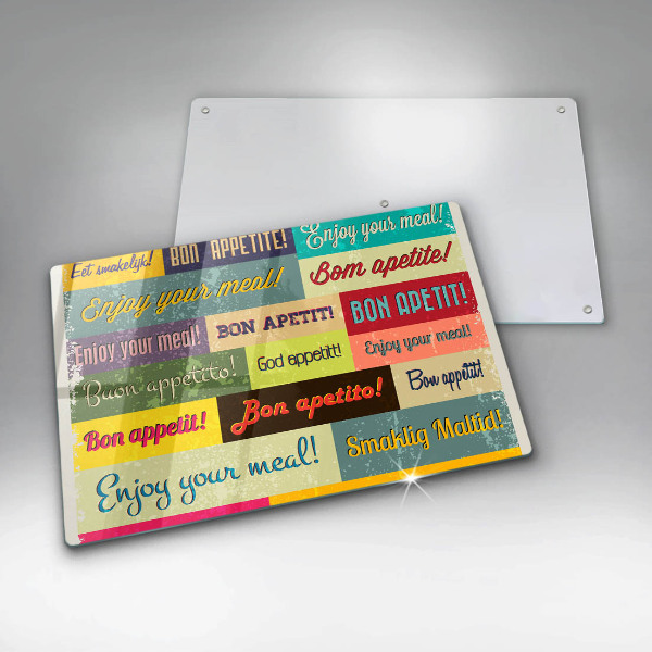 Kuchynská doska zo skla Titulky Jazyky dobrej chuti