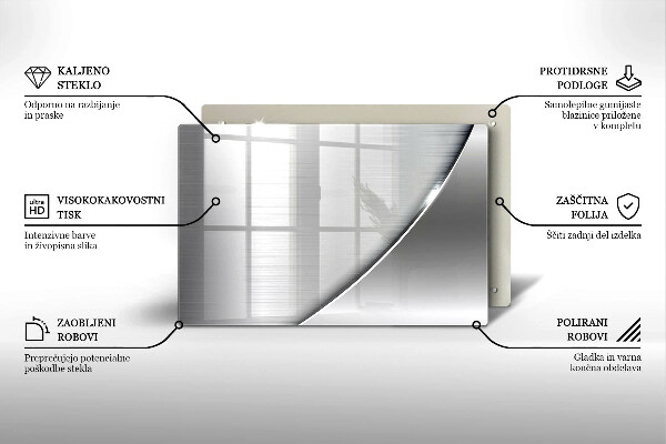 Kuchynská doska zo skla Kovové tvary
