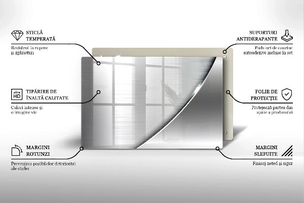 Kuchynská doska zo skla Kovové tvary