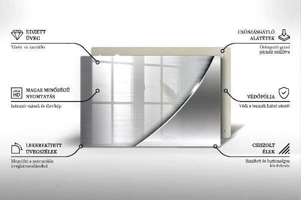 Kuchynská doska zo skla Kovové tvary