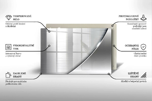 Kuchynská doska zo skla Kovové tvary