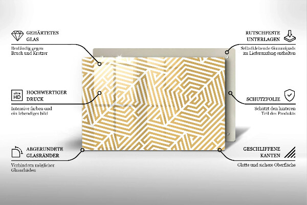 Kuchynská doska zo skla Geometrické čiary