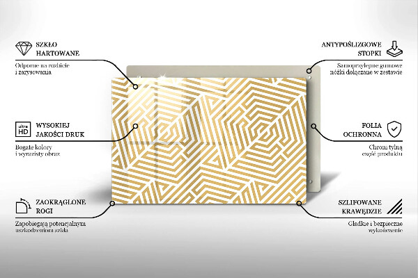 Kuchynská doska zo skla Geometrické čiary