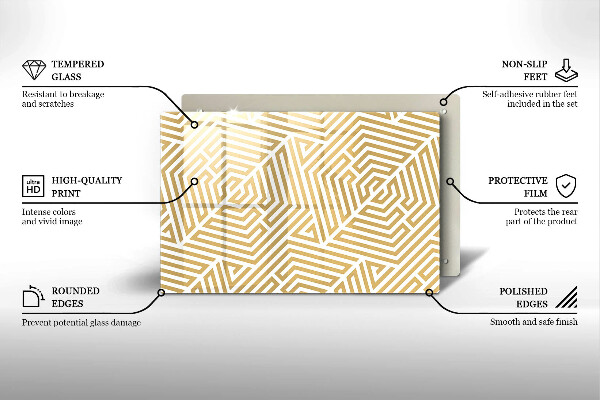 Kuchynská doska zo skla Geometrické čiary