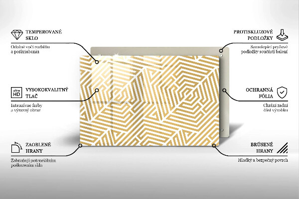 Kuchynská doska zo skla Geometrické čiary