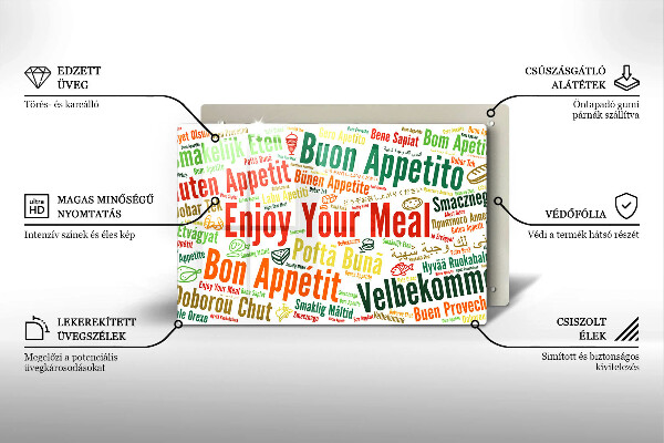 Kuchynská doska zo skla Titulky Jazyky dobrej chuti