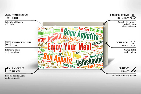 Kuchynská doska zo skla Titulky Jazyky dobrej chuti