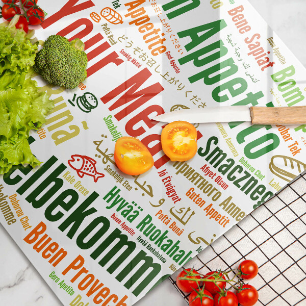 Kuchynská doska zo skla Titulky Jazyky dobrej chuti