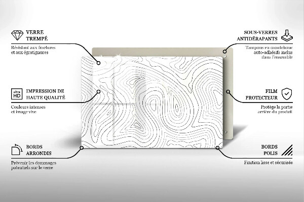 Kuchynská doska zo skla Abstraktné tvary