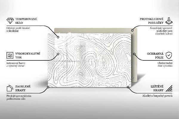 Kuchynská doska zo skla Abstraktné tvary