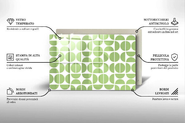 Kuchynská doska zo skla Vzor boho tvarov