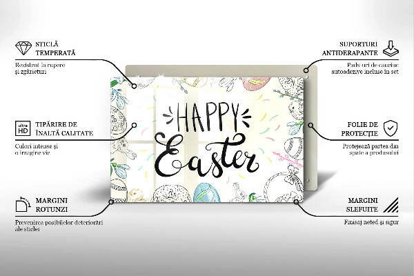 Kuchynská doska zo skla Happy Easter