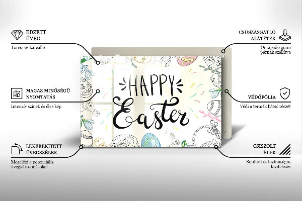 Kuchynská doska zo skla Happy Easter