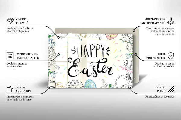 Kuchynská doska zo skla Happy Easter