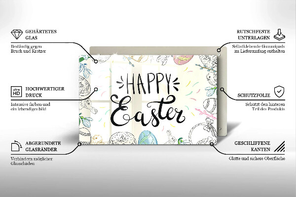 Kuchynská doska zo skla Happy Easter