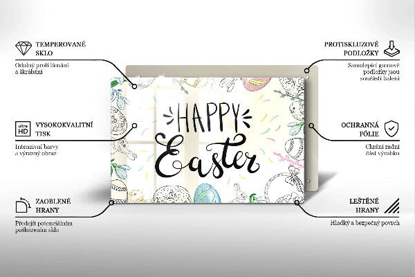 Kuchynská doska zo skla Happy Easter