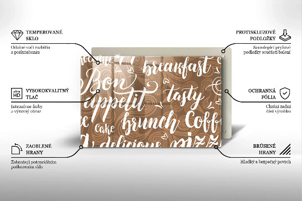 Kuchynská doska zo skla Bon appetit titulky