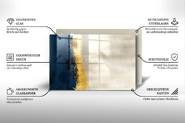 Kuchynská doska zo skla Zlatá abstrakcia