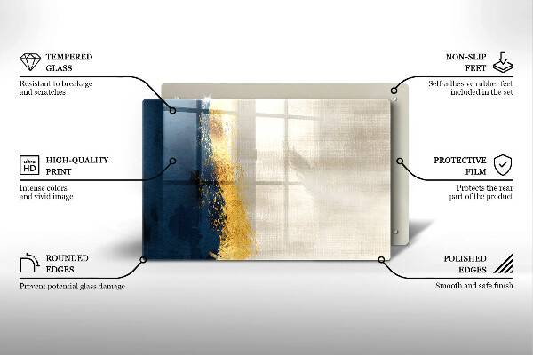 Kuchynská doska zo skla Zlatá abstrakcia