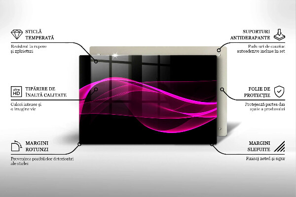 Kuchynská doska zo skla Ružová abstrakcia