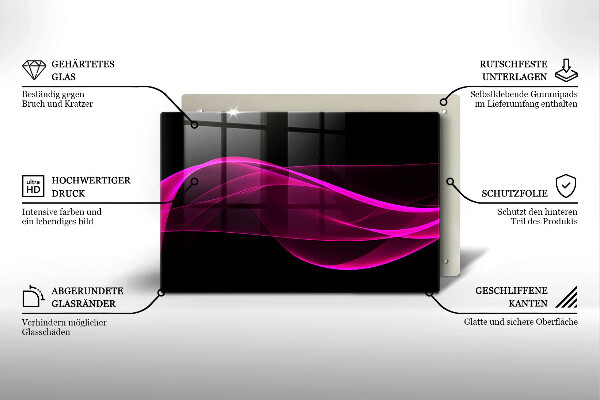 Kuchynská doska zo skla Ružová abstrakcia