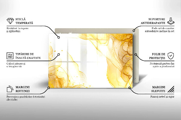 Kuchynská doska zo skla Zlatá abstrakcia
