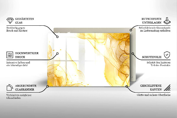 Kuchynská doska zo skla Zlatá abstrakcia