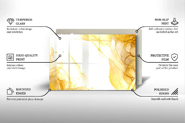 Kuchynská doska zo skla Zlatá abstrakcia