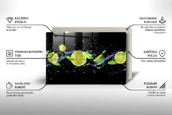 Kuchynská doska zo skla Limetková mätová voda