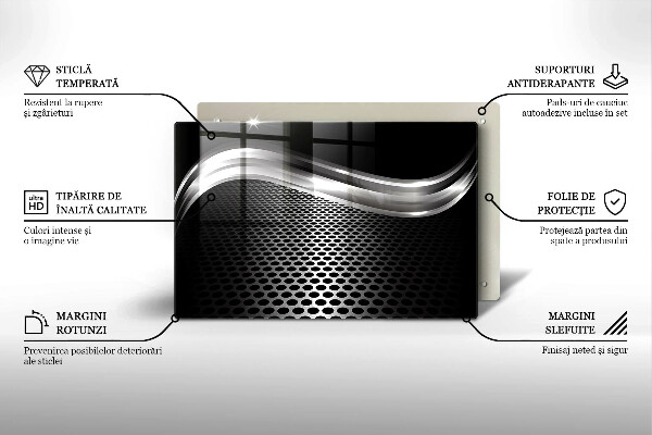 Kuchynská doska zo skla Kovová konštrukcia