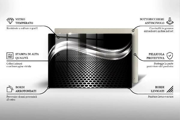 Kuchynská doska zo skla Kovová konštrukcia