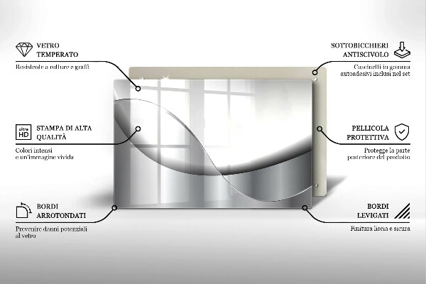 Kuchynská doska zo skla Dizajn abstraktných línií