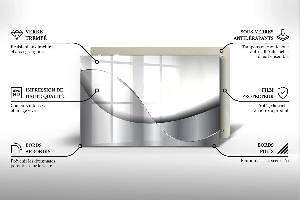 Kuchynská doska zo skla Dizajn abstraktných línií