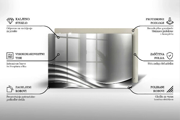 Kuchynská doska zo skla Kovová konštrukcia