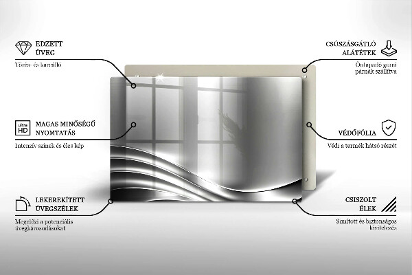 Kuchynská doska zo skla Kovová konštrukcia