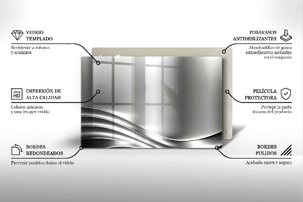 Kuchynská doska zo skla Kovová konštrukcia