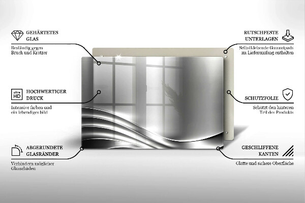 Kuchynská doska zo skla Kovová konštrukcia