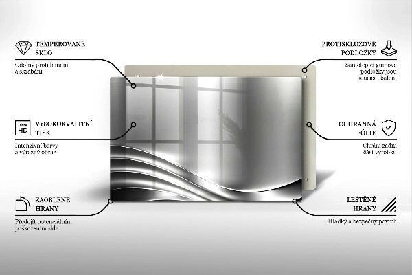 Kuchynská doska zo skla Kovová konštrukcia