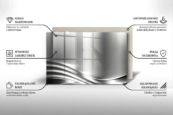 Kuchynská doska zo skla Kovová konštrukcia