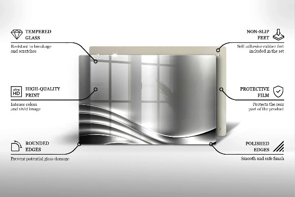 Kuchynská doska zo skla Kovová konštrukcia