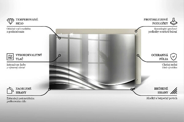 Kuchynská doska zo skla Kovová konštrukcia